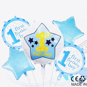 1st Birthday Foil Balloons 5 Pcs set - ardor