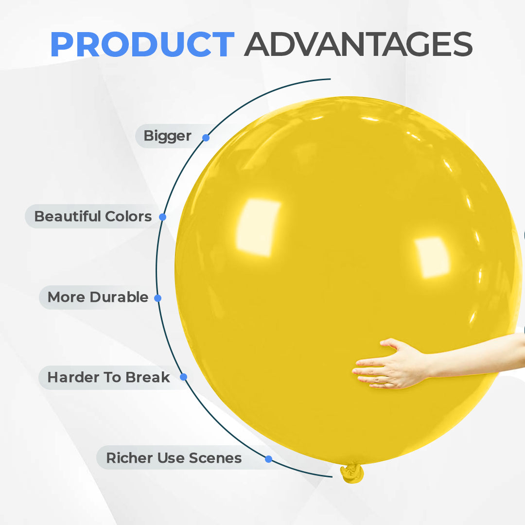 Yellow 36 Inch Big Size Latex Balloon – Party & Event Decoration