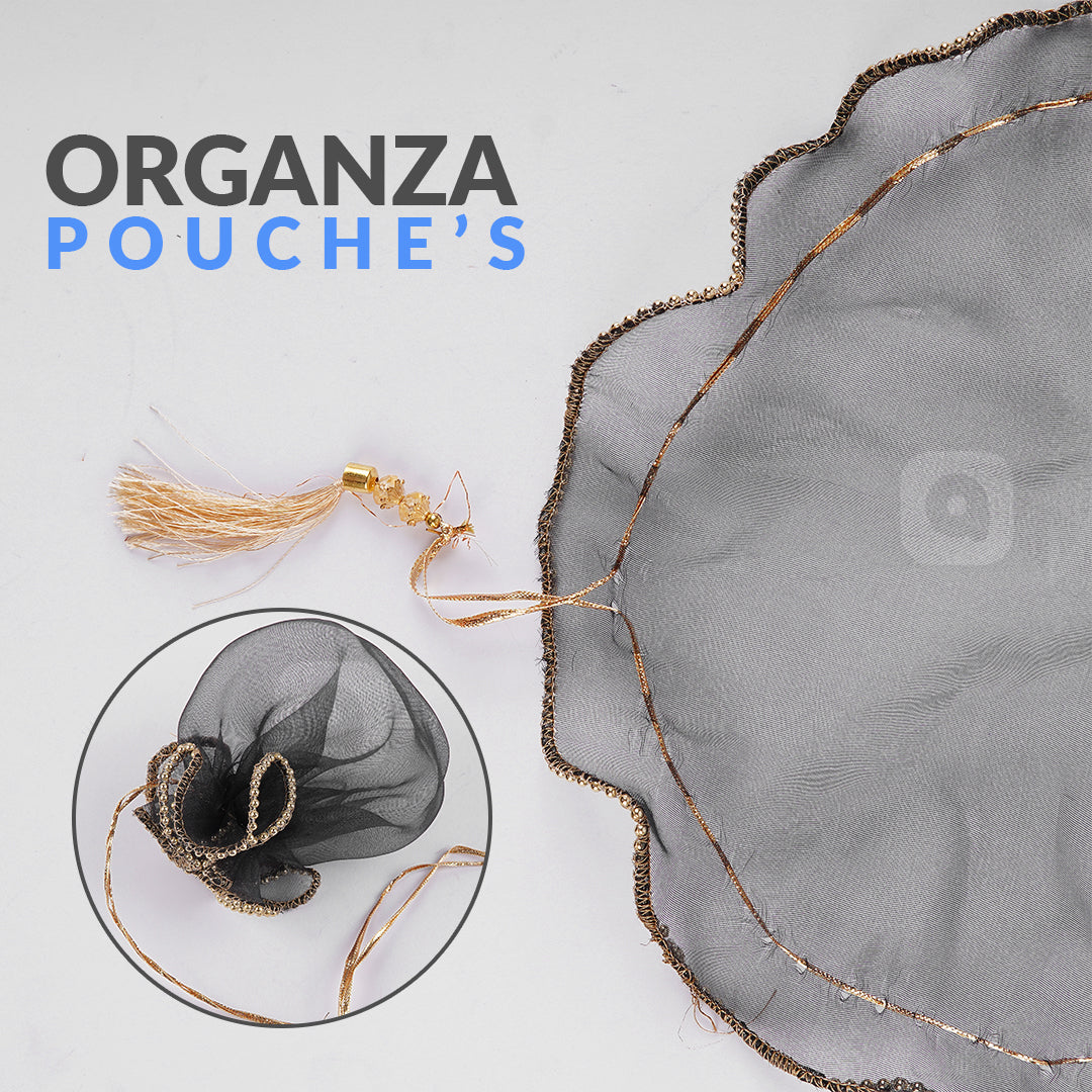 25 Pcs Multi Color Organza Fabric Nikkah Pouches