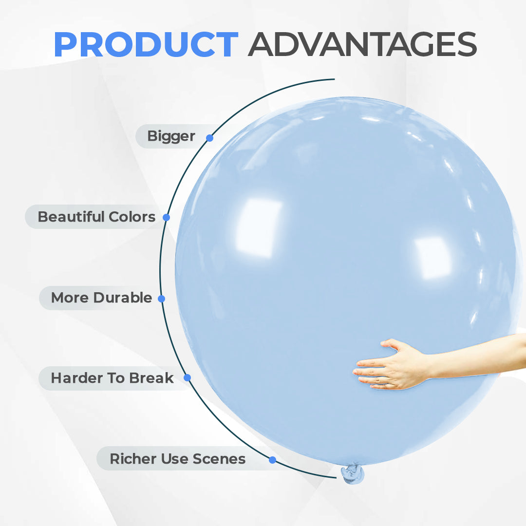 Baby Blue 36 Inch Big Size Latex Balloon – Party & Event Decoration
