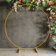 Round Golden Metal Balloon Arch Backdrop