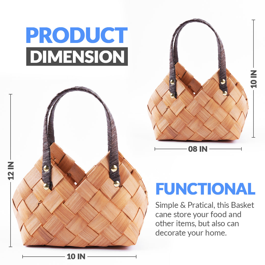 Handmade Flower Basket Gift Basket 2 Pcs Set With Handle