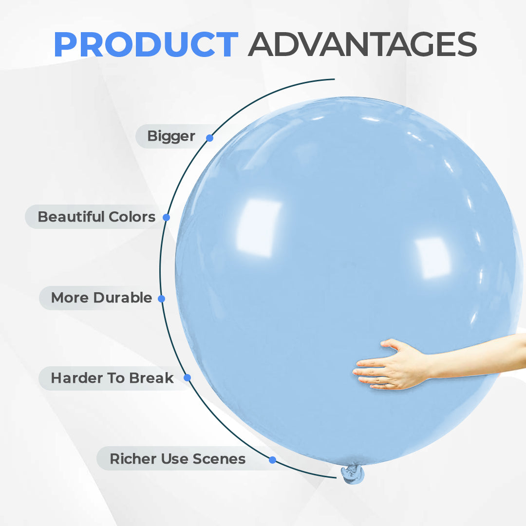 Misty Blue 36 Inch Big Size Latex Balloon – Party & Event Decoration