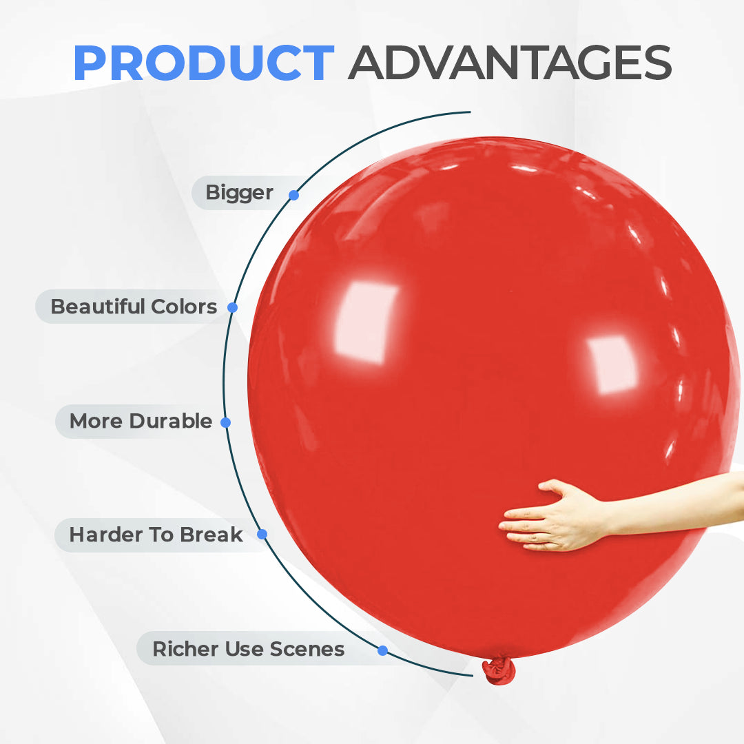Red Giant 36 Inch Big Size Latex Balloon – Party & Event Decoration