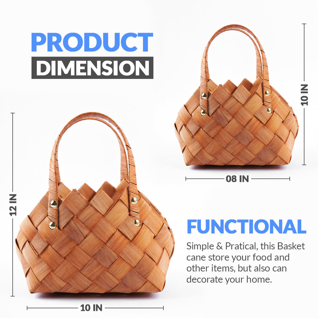 Handmade Flower Basket Gift Basket 2 Pcs Set With Handle