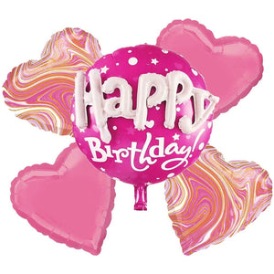 3D Happy Birthday 5 Pcs Foil Balloons Set - ardor