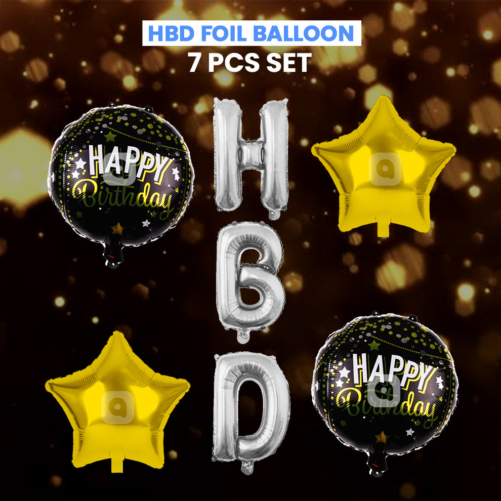 HBD Foil Balloons - 7 pcs Set - Ardor – ardor