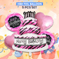 Happy birthday Foil Balloons - 5 pcs set