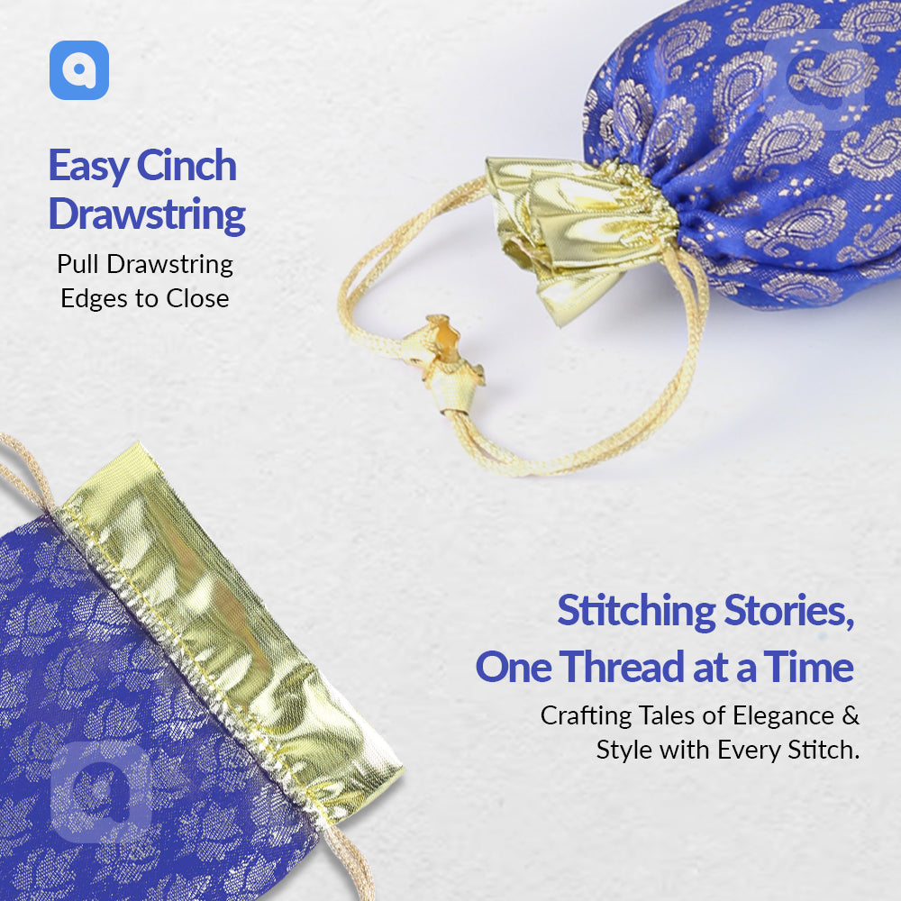 Pack of 25 Multi Color Jamawar Fabric Nikkah Pouches