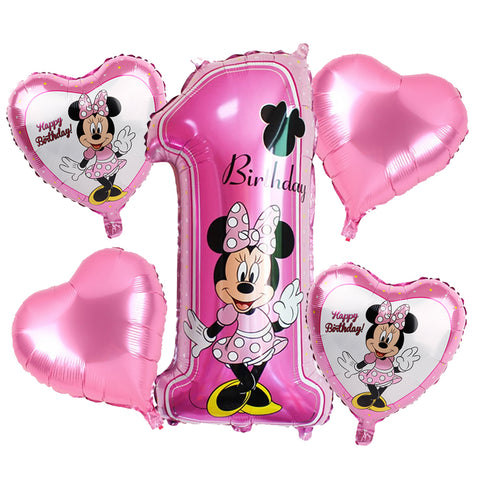 1st Minnie Mouse Foil Balloons Set