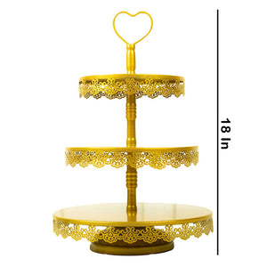 3 Tier Golden Cup Cake Stand - ardor