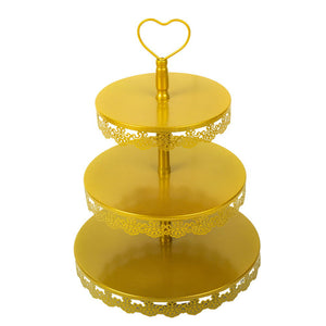 3 Tier Golden Cup Cake Stand - ardor