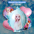 Frozen Anna & Elsa Foil Balloons Theme - 5 pcs set