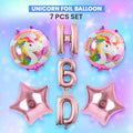 HBD Foil Balloons Set - 7 pcs Set