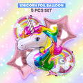 Unicorn Foil Balloons - 5 pcs foil balloon Set