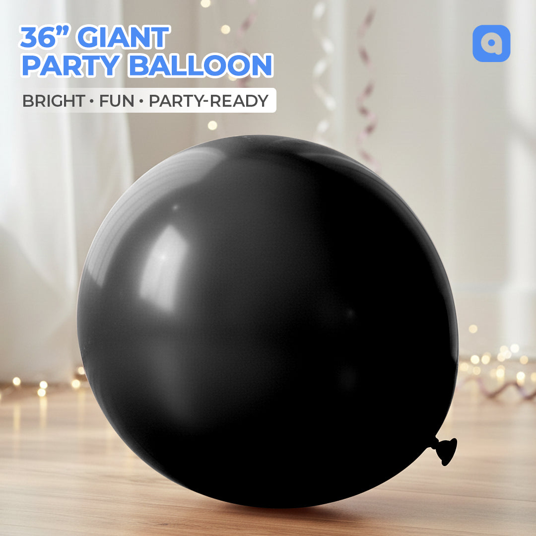 Black Giant 36 Inch Big Size Latex Balloon – Party & Event Decoration