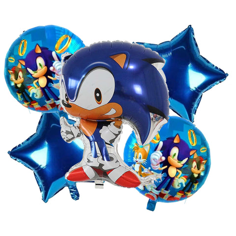 Sonic 5 Pcs Foil Balloons Set