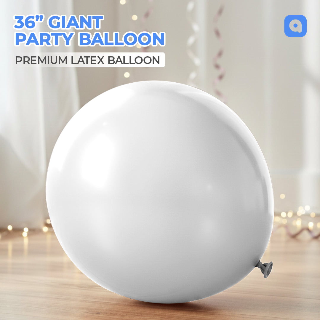 White Giant 36 Inch Big Size Latex Balloon – Party & Event Decoration
