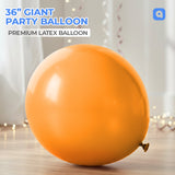 Orange Giant Latex Balloon Ð 36 inch Oversized Party Balloon for Decor & Photos