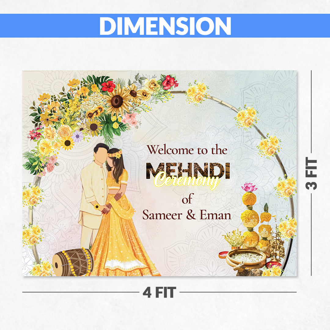 Customized Festival & Mehndi Welcome Board – Wedding Entrance Decor