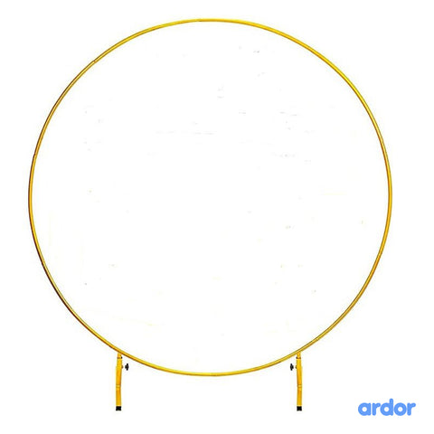 Round Golden Metal Balloon Arch Backdrop