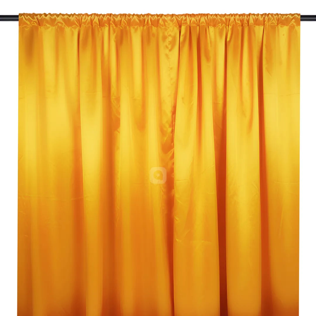 Yellow Satin Fabric Curtain Backdrop