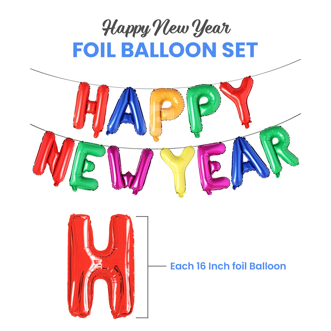 HAPPY NEW YEAR 2026 Foil Balloon Set