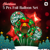 Christmas 5 Pcs Foil Balloon Set