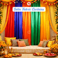 Satin Fabric Curtain Backdrop for Mehndi Mayoun Event