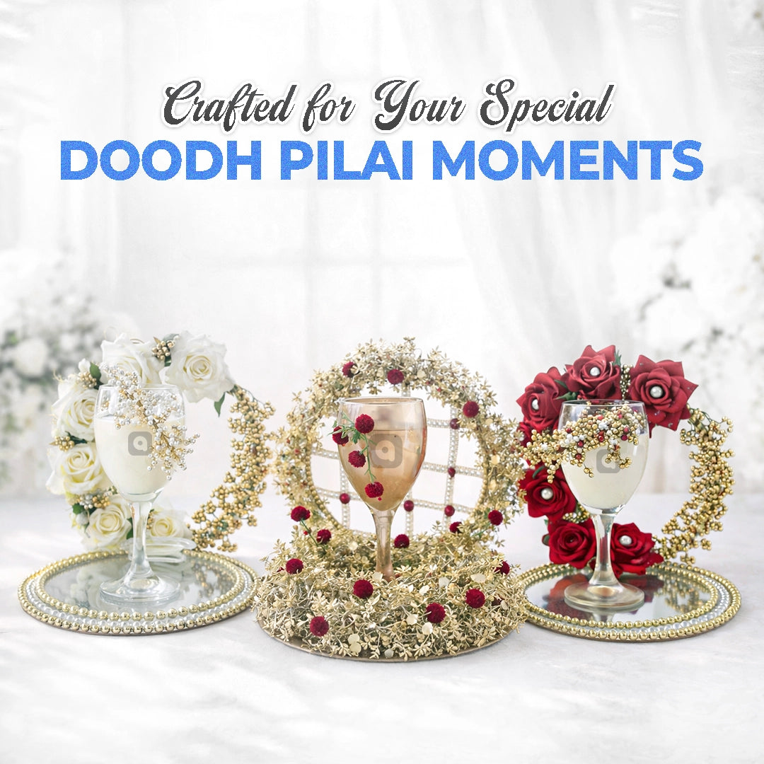 Doodh Pilai Glass Tray -  Wedding Tray