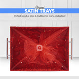 Red Fancy Fabric Satin Tray – Single Piece for Gifting