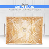 Golden Fancy Fabric Satin Tray – Single Piece for Gifting
