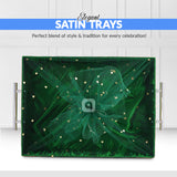 Green Fancy Fabric Satin Tray – Single Piece for Gifting