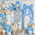 Blue & White Balloon Decoration Kit with Giant Bow & Star Balloon | Baby Shower Party Backdrop Decor