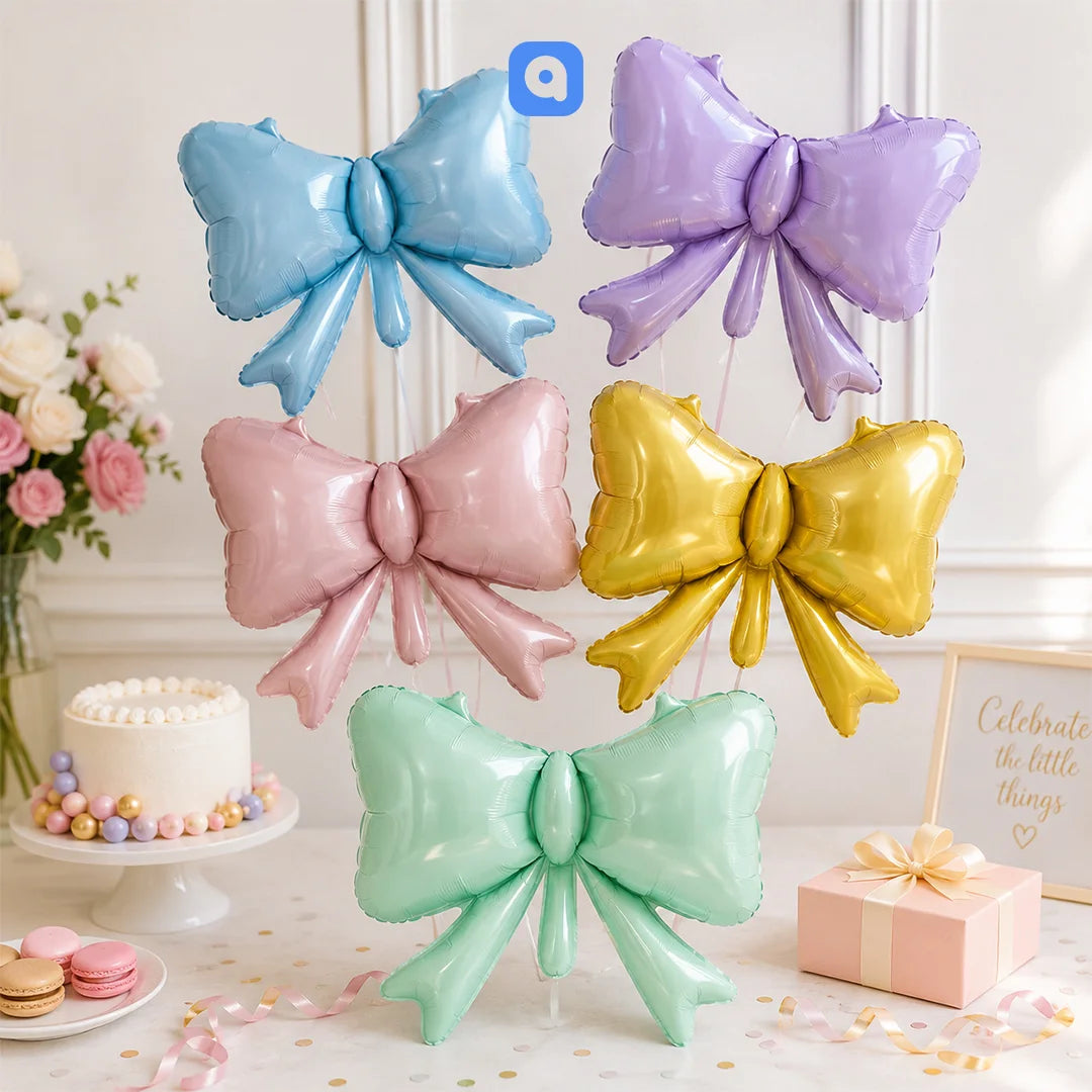 Ribbon Bow Foil Balloon