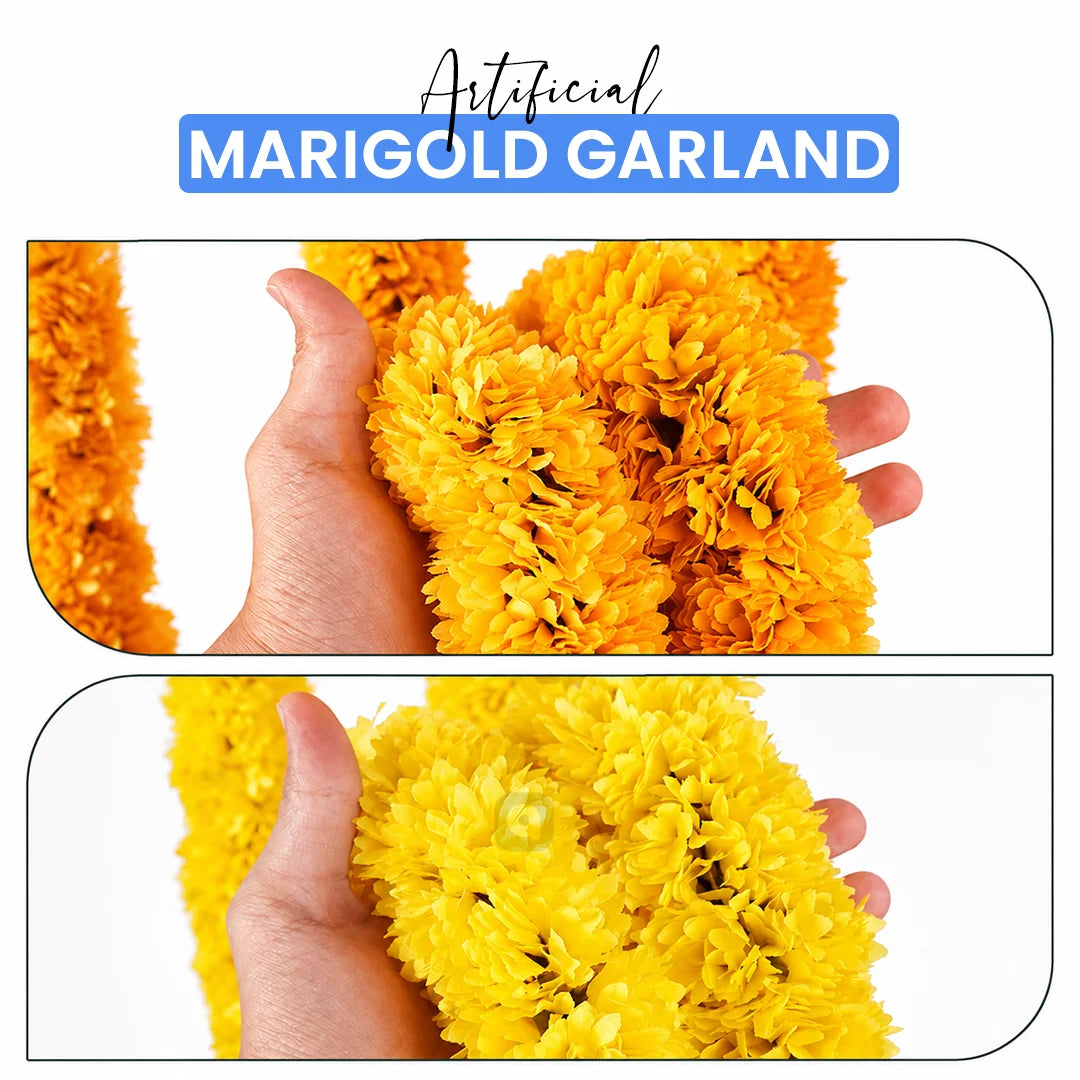 Artificial Marigold Flower Garland for Mehndi Mayoun Decor