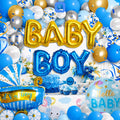 102PCS Baby Boy Balloon Garland Decoration Kit with Foil Balloons