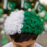 14 August Pakistan Flag Curly Wig