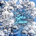 Silver & White Disco Balloon Garland Arch Kit with 3D Star Foil Balloons | Disco Theme Birthday Party Decoration Backdrop Set