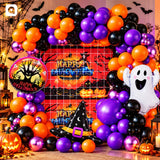 Happy Halloween Purple Party Balloon Decoration Set
