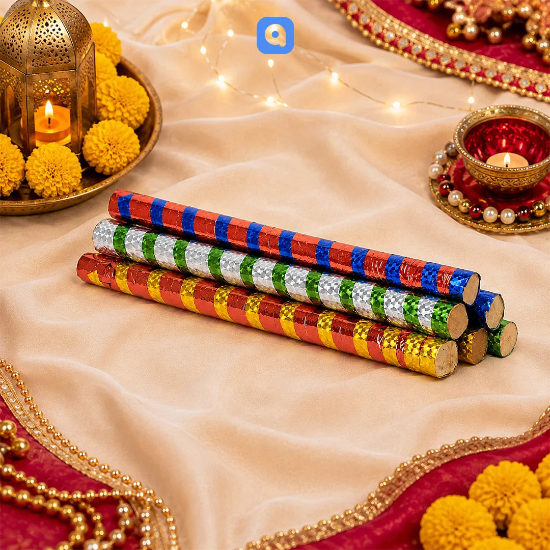 6 Pcs Dandiya Sticks Set