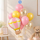Hot Air Balloon Foil Balloon Set - 9 Pcs Set