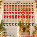 Artificial Red & White Flower Hanging Garland Lari - 1 pc