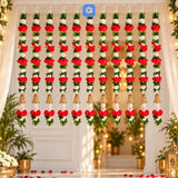 Artificial Red & White Flower Hanging Garland Lari - 1 pc