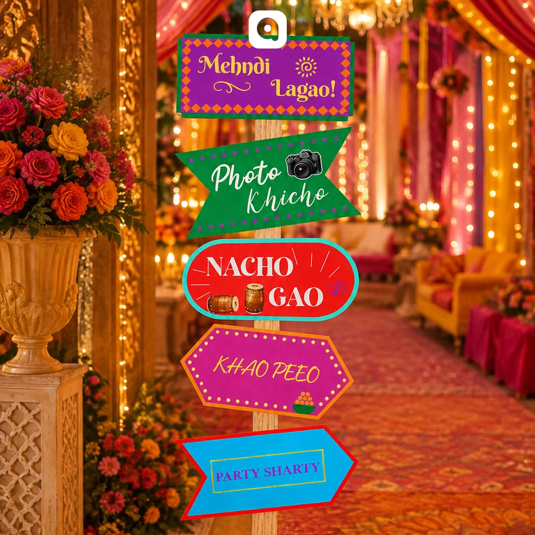 Customized Welcome Mehndi Sign Board – Wedding & Event Entrance Decor