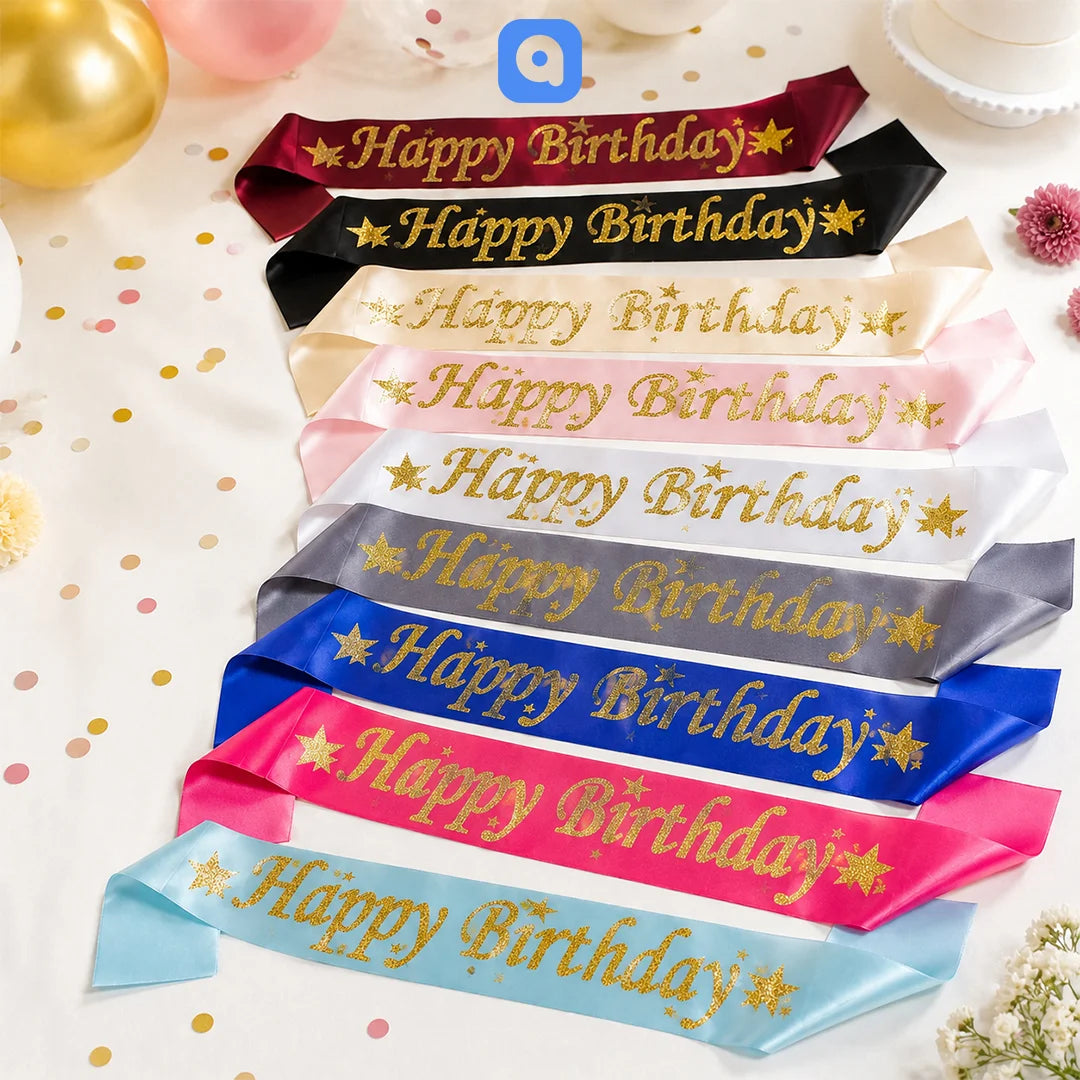 Happy Birthday Sashes – Multi Color Party Accessories | Ardor