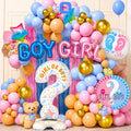 Gender Reveal Balloon Decoration Kit – Boy or Girl Theme Balloon Arch Set with Foil Letter Balloons, Question Mark Foil, Latex Balloons & Fringe Curtain for Baby Shower Party Decor