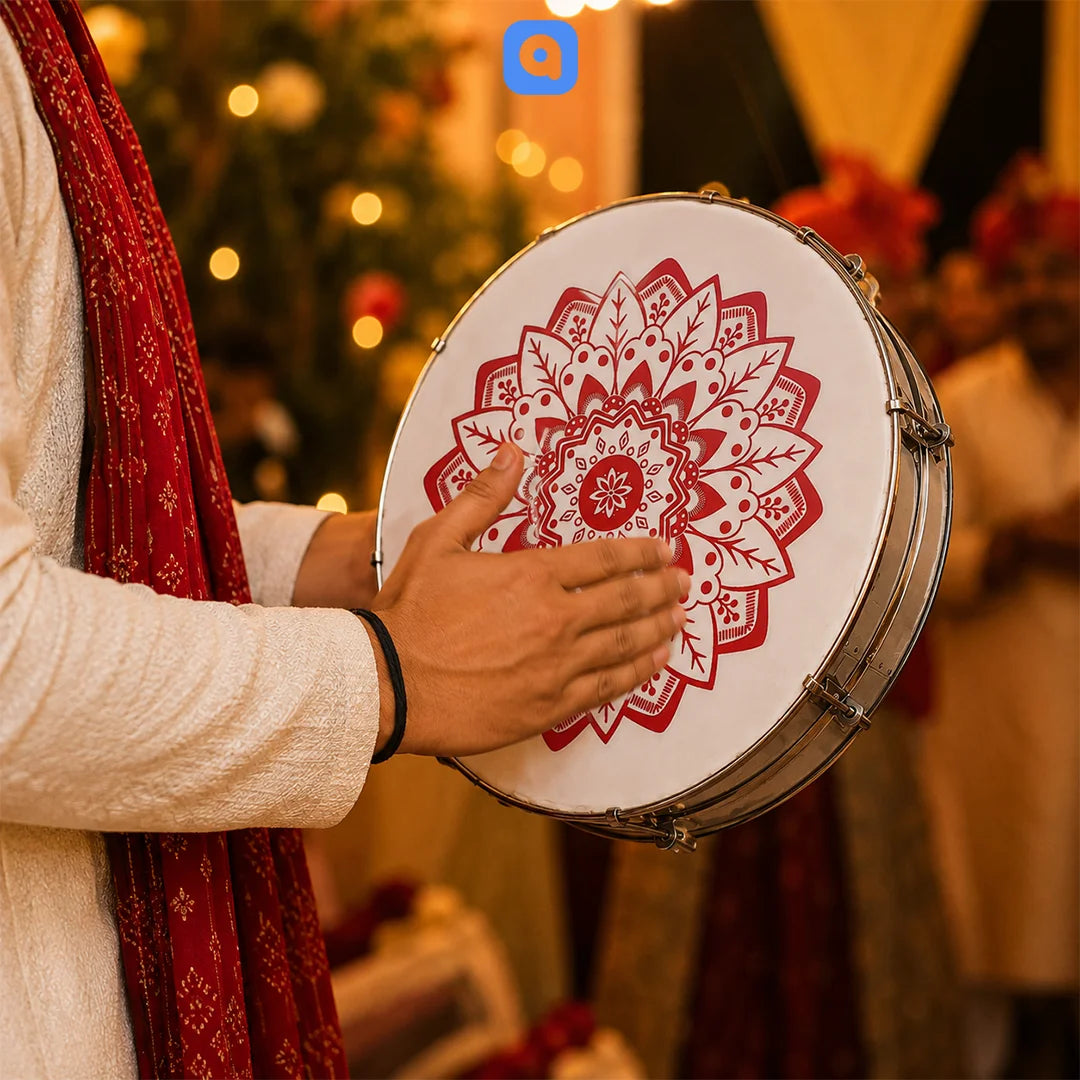 3 Pcs Duffli Set – Traditional Dholki for Mehndi & Wedding Events | Available in 3 Sizes