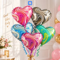 Marble Heart Foil Balloons