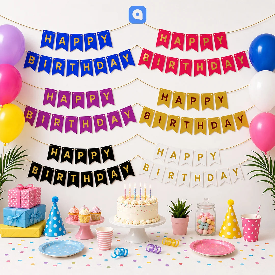 Happy Birthday Bunting Banners
